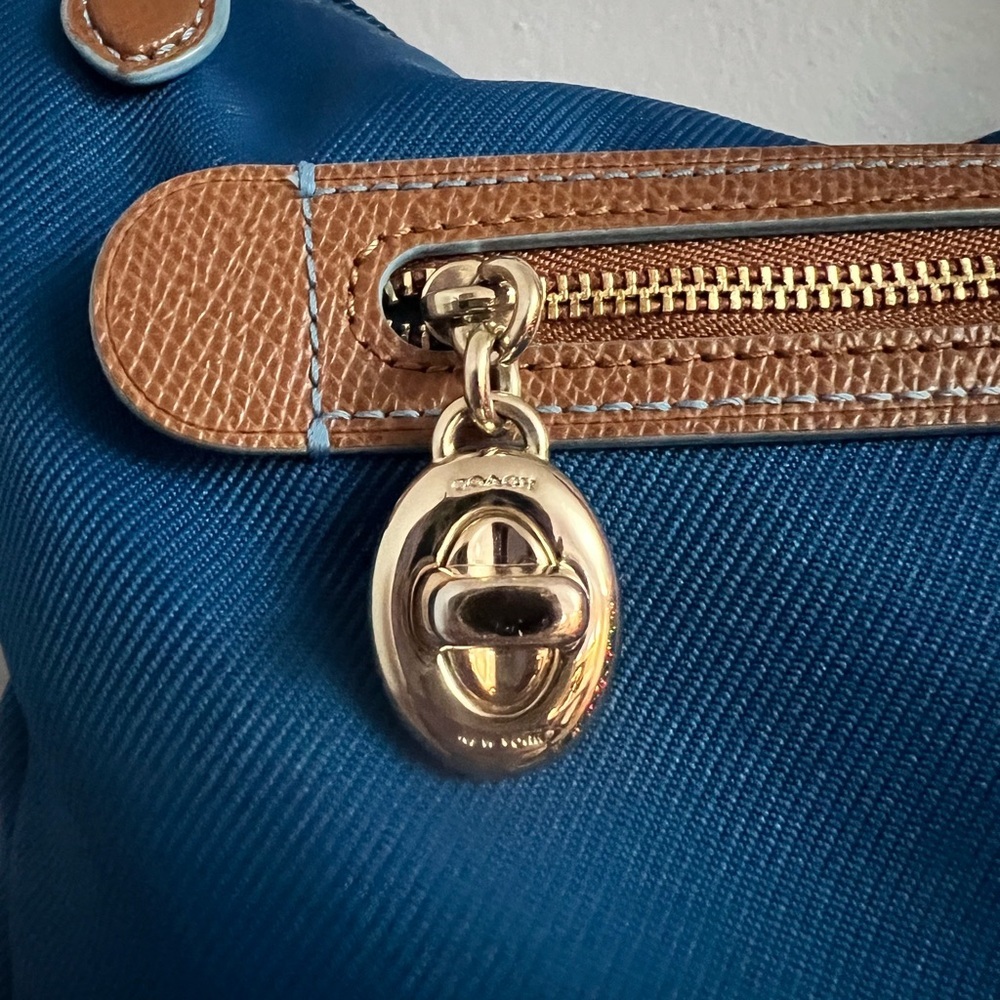 Coach Sawyer Crossbody Bag in Blue and Tan - Picture 3 of 15